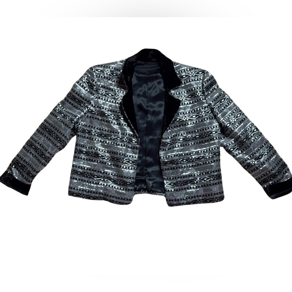 VINTAGE, Black and Silver Women's Jacket, small/medium